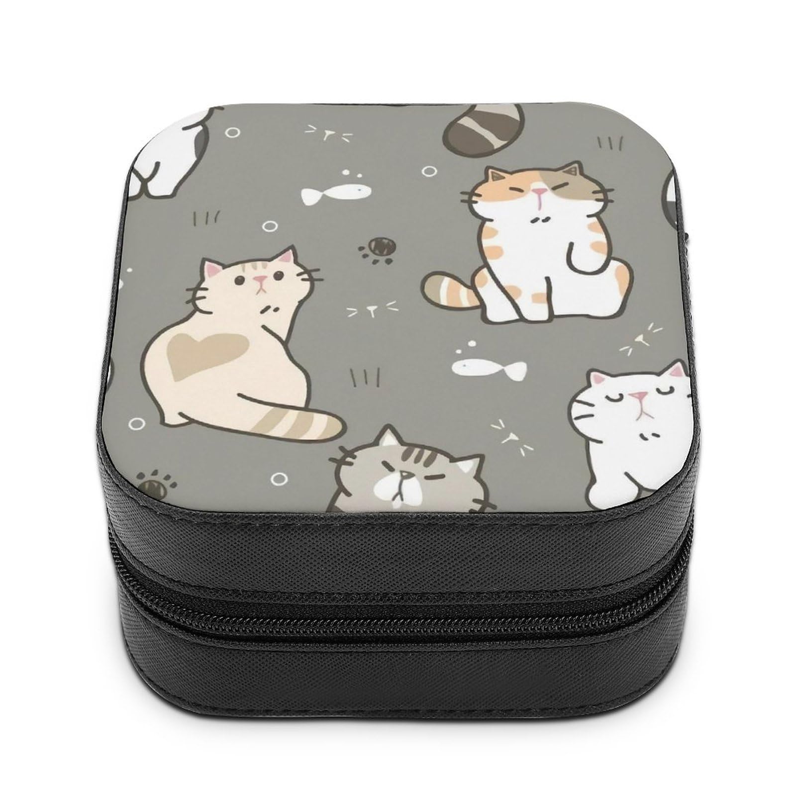 Amazon｜面白い 猫柄 ネコ ジュエリーボックス ジュエリーケース PU